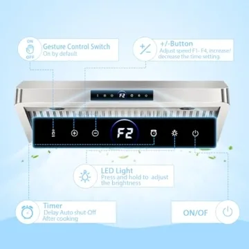 36 inch Under Cabinet Range Hood with Gesture Control