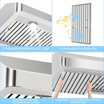 36 inch Under Cabinet Range Hood with Gesture Control