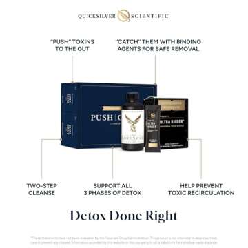 Quicksilver Scientific PushCatch Liver Detox Cleanse - 2 Piece Kit with Ultra Binder (Packets) & Liver Sauce (Liver Support Supplement with Milk Thistle Extract) to Support GI Detox & Toxin Binding