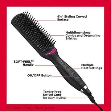 REVLON Salon One-Step Straight and Shine Heated Brush for Visibly Shinier, Smoother Hair | Hair Straightener That Revives Second Day Hair with an Ion Generator That Helps Reduce Frizz