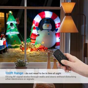 DEWENWILS Outdoor Remote Control Outlet, Weatherproof Wireless Electrical Plug in Christmas Light Sw...