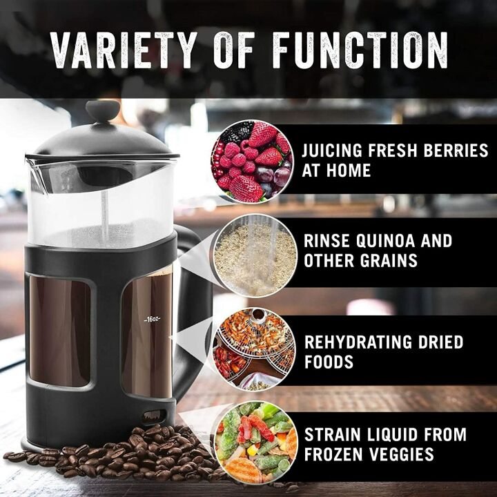 French Press Coffee Maker & Frother Set - 34 oz