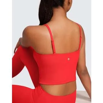 CRZ YOGA Butterluxe Cami Longline Sports Bras in Deep Red