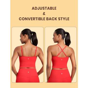 CRZ YOGA Butterluxe Cami Longline Sports Bras in Deep Red