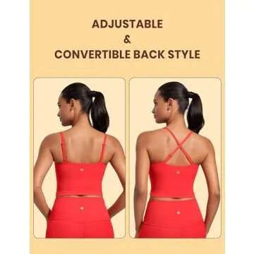 CRZ YOGA Butterluxe Cami Longline Sports Bras in Deep Red