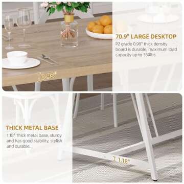 Stylish Large Dining Table for 6-8 People