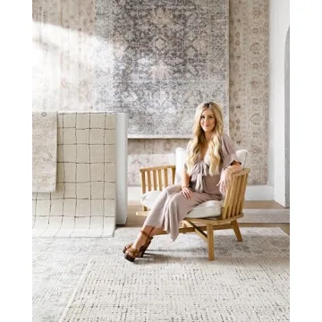 Livabliss x Our PNW Home Cascade Minimalist Area Rug, 6'7" x 9', Ivory