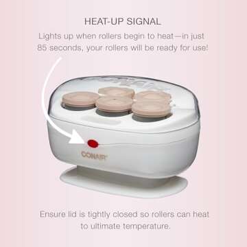 Conair Double Ceramic Hot Rollers for Long, Medium, and All Hair - Hair Curler - Hair Roller Clips Included - 1 1/2-inch Rollers