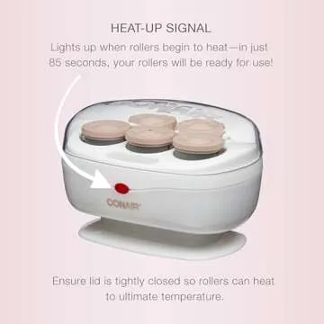 Conair Double Ceramic Hot Rollers for Long, Medium, and All Hair - Hair Curler - Hair Roller Clips Included - 1 1/2-inch Rollers