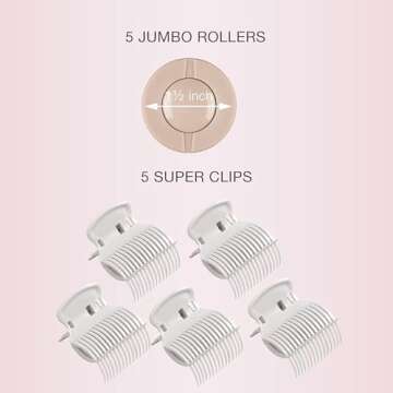 Conair Double Ceramic Hot Rollers for Long, Medium, and All Hair - Hair Curler - Hair Roller Clips Included - 1 1/2-inch Rollers