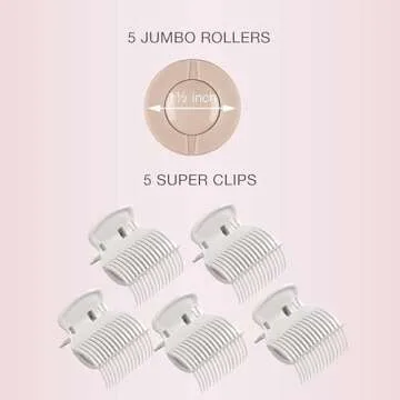 Conair Double Ceramic Hot Rollers for Long, Medium, and All Hair - Hair Curler - Hair Roller Clips Included - 1 1/2-inch Rollers