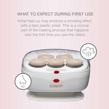 Conair Double Ceramic Hot Rollers for Long, Medium, and All Hair - Hair Curler - Hair Roller Clips Included - 1 1/2-inch Rollers