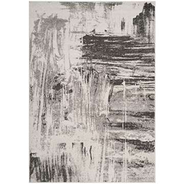 SAFAVIEH Adirondack Collection Area Rug - 5'1" x 7'6", Ivory & Grey, Modern Abstract Design, Non-She...