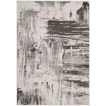 SAFAVIEH Adirondack Collection Area Rug - 5'1" x 7'6", Ivory & Grey, Modern Abstract Design, Non-She...