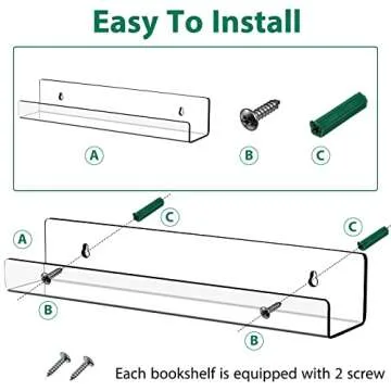 Blulu Acrylic Floating Bookshelf - Modern Wall Shelf