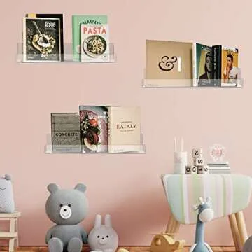 Blulu Acrylic Floating Bookshelf - Modern Wall Shelf