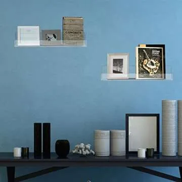 Blulu Acrylic Floating Bookshelf - Modern Wall Shelf