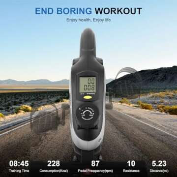 ANCHEER Under Desk Bike Pedal Exerciser, Quiet Magnetic Mini Exercise Bike with App, Include 2 Resistance Bands & Non-Slip Mat