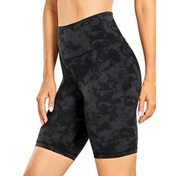 CRZ YOGA Women's Naked Feeling Biker Shorts - 8 Inches High Waisted Yoga Workout Gym Running Spandex...