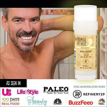 Natural PRIMAL PIT PASTE Unscented Deodorant Stick 2 OZ