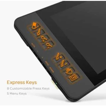 GAOMON PD1161 Drawing Tablet 11.6 Inch IPS Tilt Support Pen Display - Drawing Pad with 8 Shortcuts and 8192 Levels Battery-Free AP50 Stylus Black