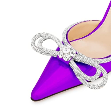 LauraVicci Elegant High Heeled Mules with Crystal Bows