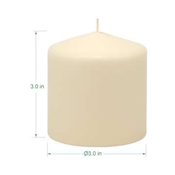 Elegant Ivory Pillar Candles - 18 Hour Burn Time