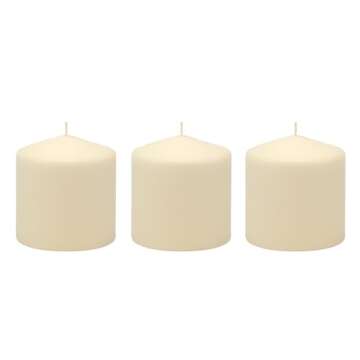 Elegant Ivory Pillar Candles - 18 Hour Burn Time