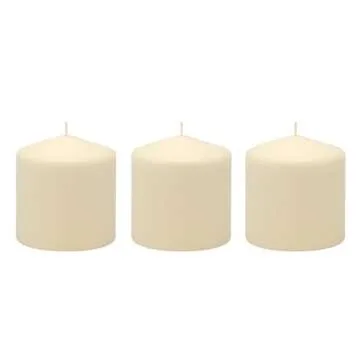 Elegant Ivory Pillar Candles - 18 Hour Burn Time