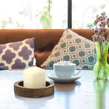 Elegant Ivory Pillar Candles - 18 Hour Burn Time