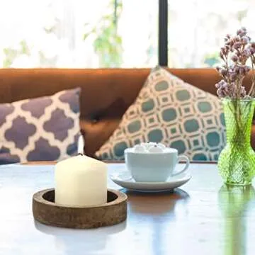 Elegant Ivory Pillar Candles - 18 Hour Burn Time