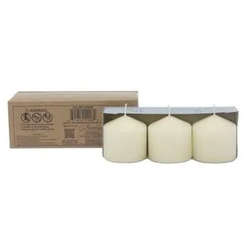 Elegant Ivory Pillar Candles - 18 Hour Burn Time