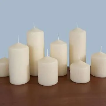 Elegant Ivory Pillar Candles - 18 Hour Burn Time