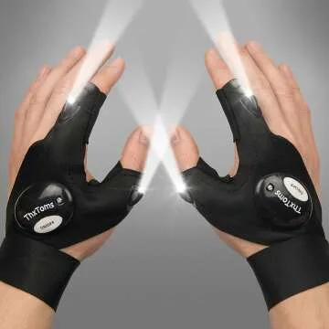 ThxToms LED Flashlight Gloves for Men - Unique Gift