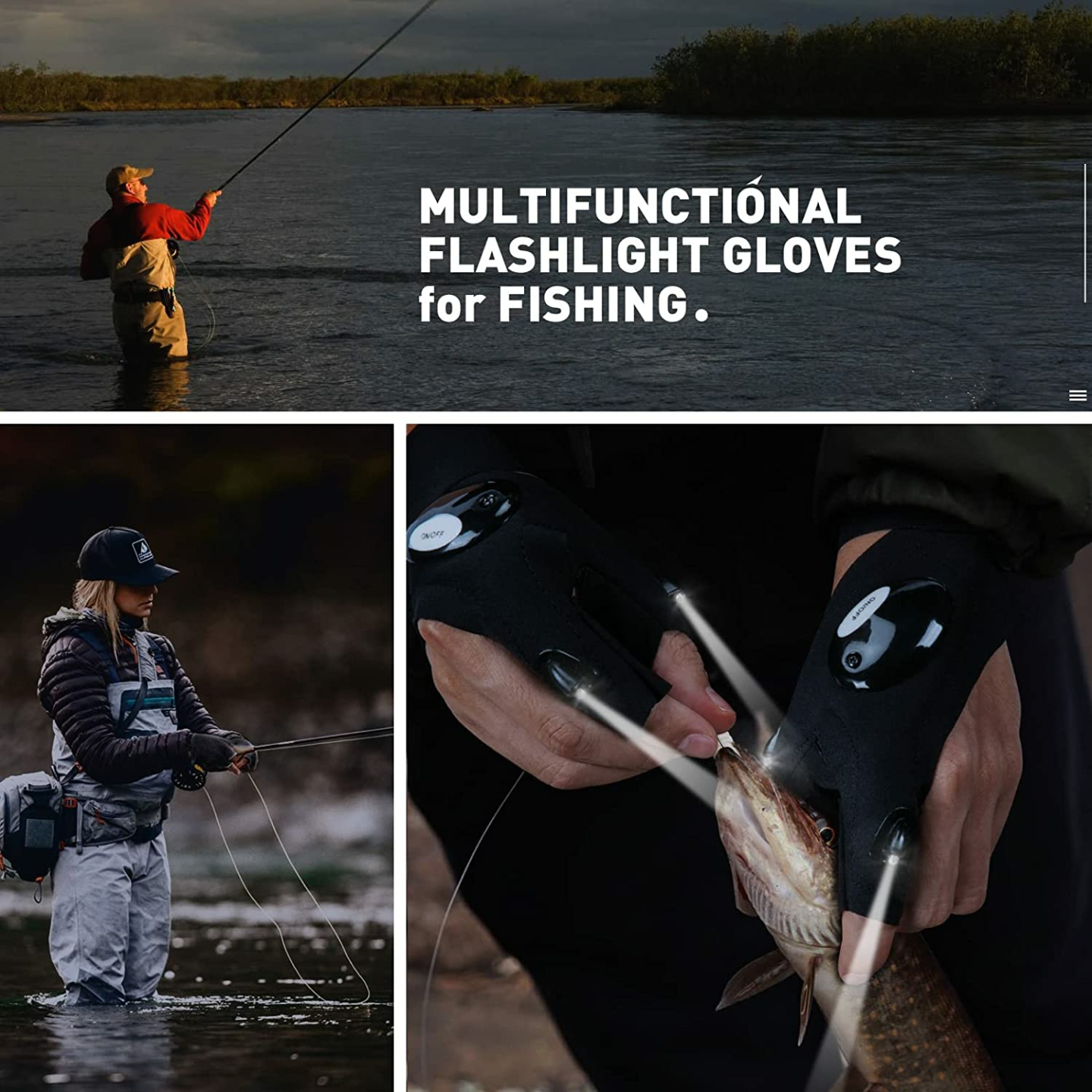 ThxToms LED Flashlight Gloves for Men - Unique Gift