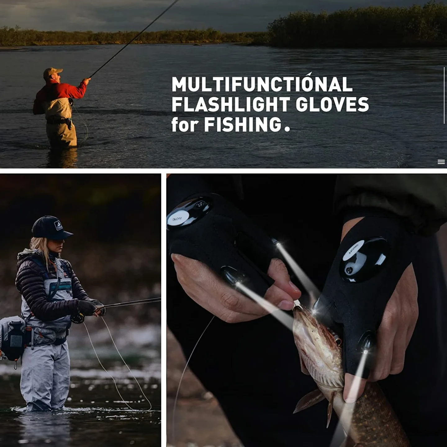 ThxToms LED Flashlight Gloves for Men - Unique Gift