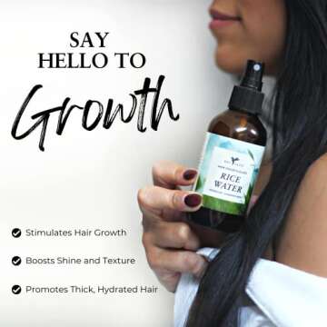 Rice Water For Hair Growth by Baja Basics, Thickness, Strength, Shine - Leave-in Conditioner for Sca...