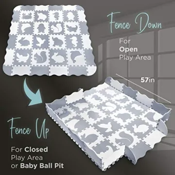 Stylish Baby Play Mat with Fence - Safe & Versatile Playtime