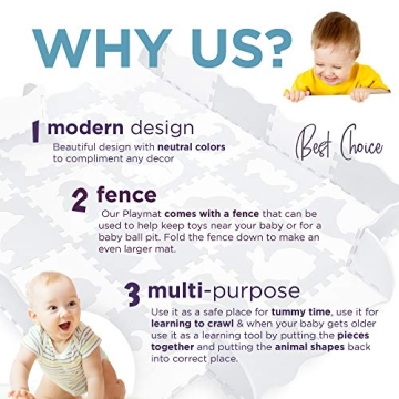 Stylish Baby Play Mat with Fence - Safe & Versatile Playtime
