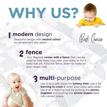 Stylish Baby Play Mat with Fence - Safe & Versatile Playtime