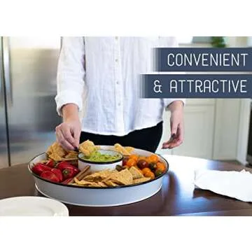 NAT & Jules Stylish 16" Chip and Dip Tray with Compartments