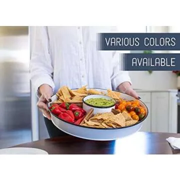 NAT & Jules Stylish 16" Chip and Dip Tray with Compartments