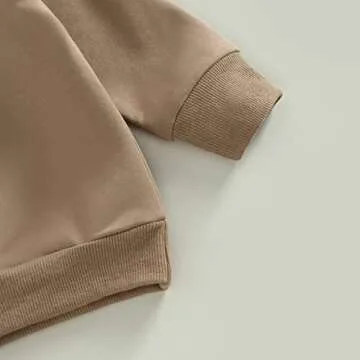 Toddler Baby Boy Clothes Solid Color Long Sleeve Crewneck Sweatshirt Top Casual Pants Set 2Pcs Fall Winter Outfits (A- Coffee & Black, 2-3 Years)