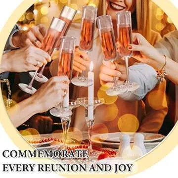 Lauwell Champagne Flutes Goblets Plastic Acrylic Wine Toasting Goblets Crystal Disposable Cocktail Cups Drinkware Reusable For Christmas Party Wedding Birthday Anniversary(Clear,8 Pieces)