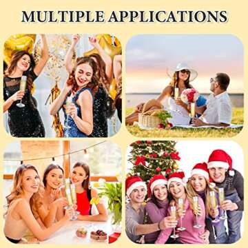 Lauwell Champagne Flutes Goblets Plastic Acrylic Wine Toasting Goblets Crystal Disposable Cocktail Cups Drinkware Reusable For Christmas Party Wedding Birthday Anniversary(Clear,8 Pieces)