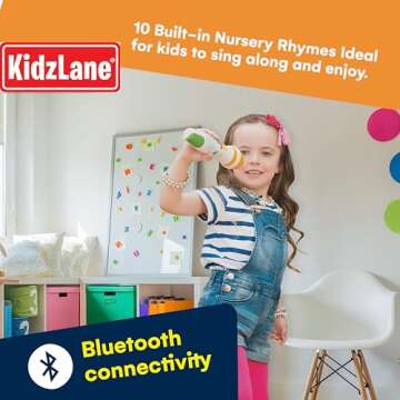 Kidzlane Bluetooth Microphone for Kids - Perfect Karaoke Toy