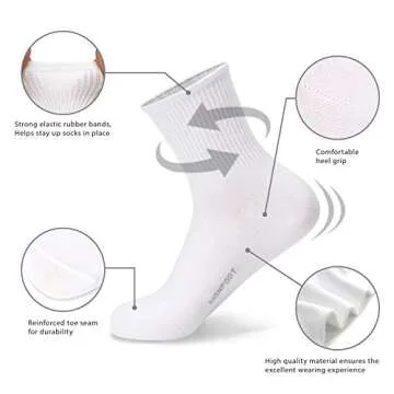 MONFOOT Women's 10 Pairs Comfortable Casual Cotton Quarter Crew Socks Multicolor Small, multipack