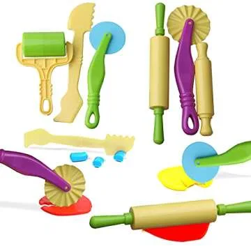Play Dough Tools Set for Girls Boys - 25pc Playdough Accessories Kit with Animal Molds, Cutters, Rollers, Scissors, Rolling Pins - Creative Kids Toys Gift for Toddlers Ages 2 3 4 Year Old