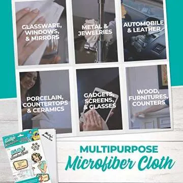 Molly's Marvelous Cloth, Streak-Free, Lint-Free Microfiber Cleaning Cloth, Polishing Cloth for Glass...