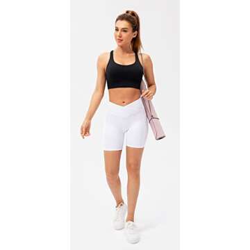 Lavento Strappy Sports Bras for Women Longline Padded Medium Support Yoga Training Bra Top